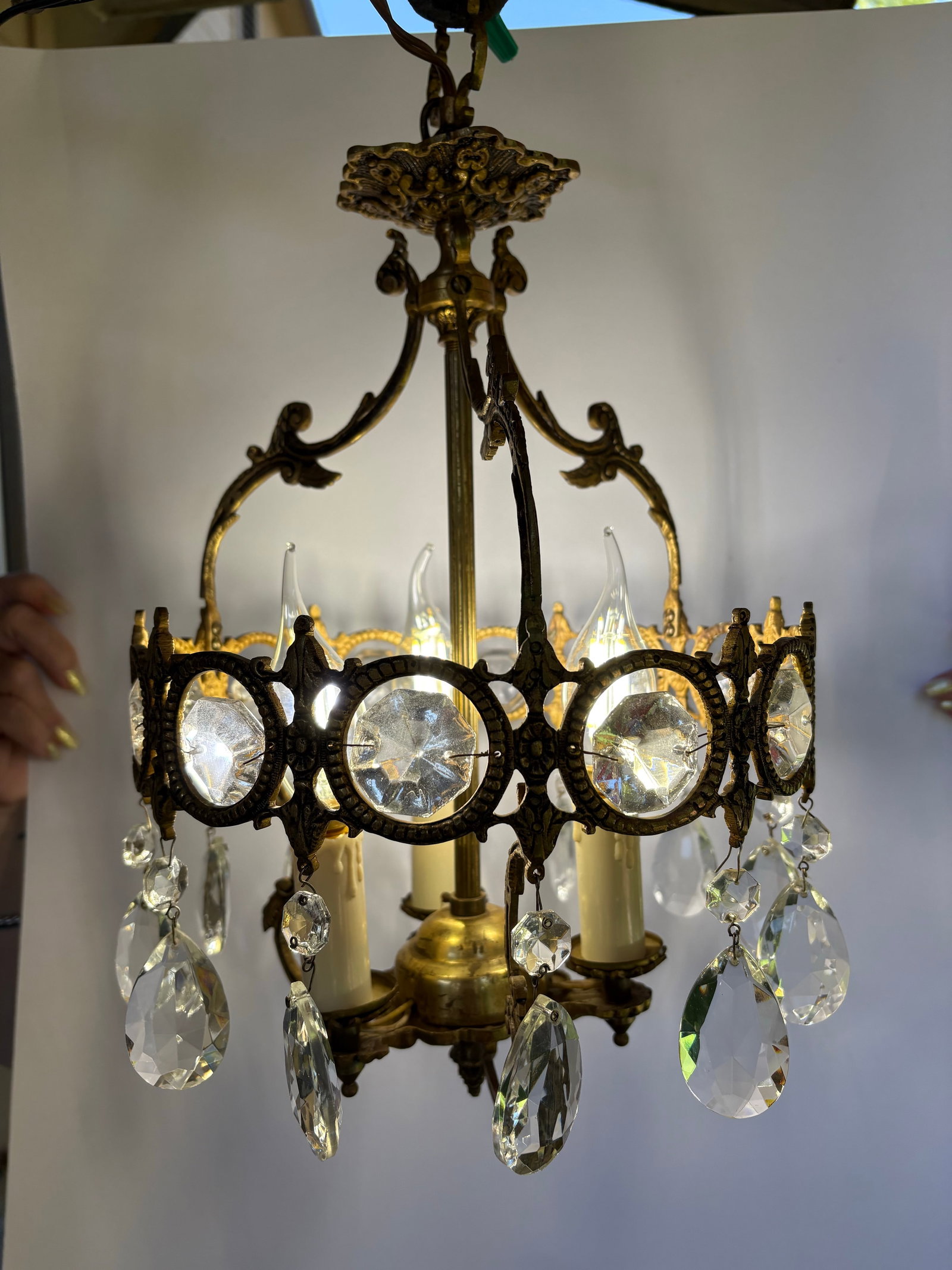 Vintage 1950's Italian Cage-Style Chandelier - 5
