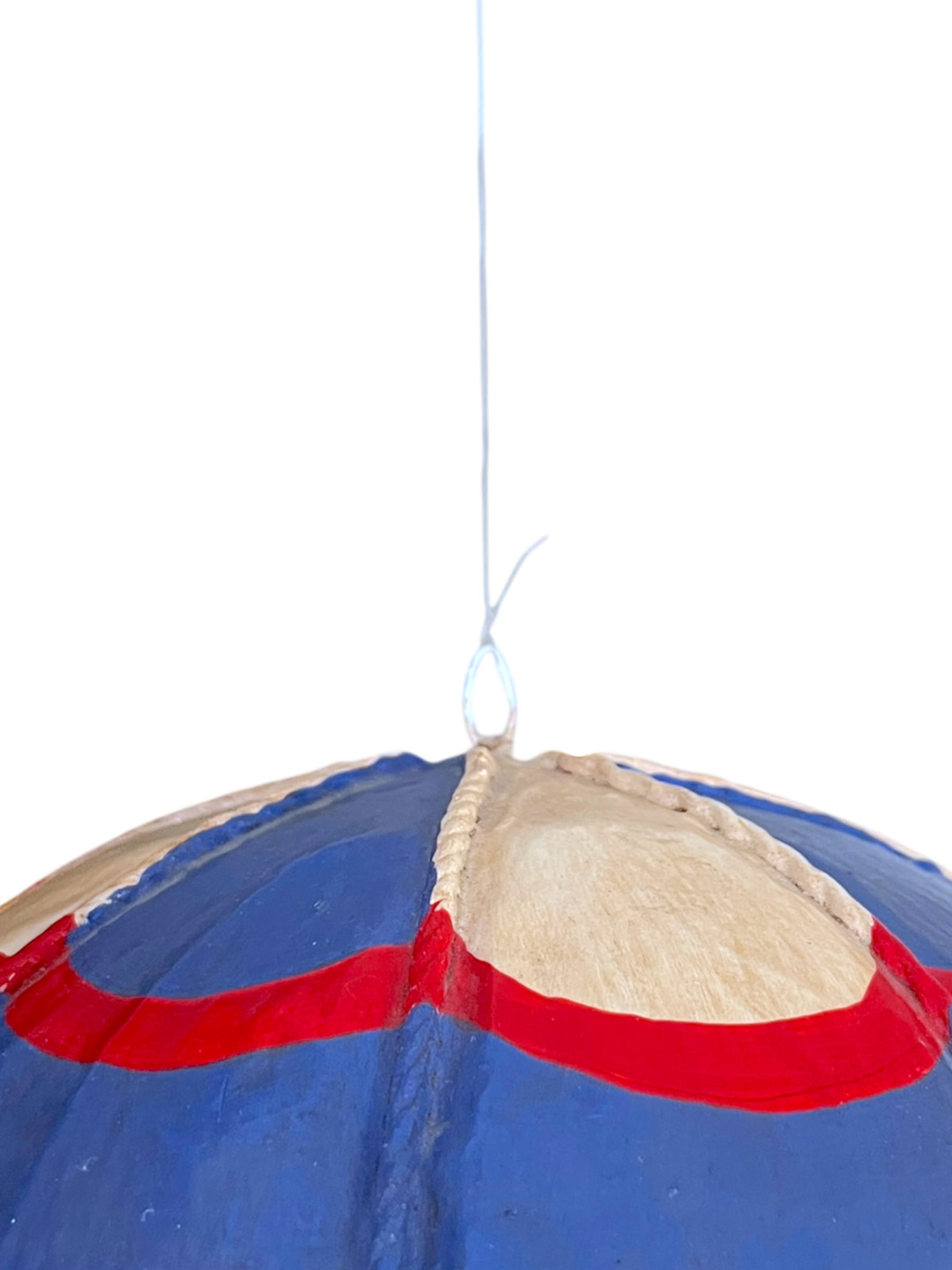 Vintage French-Style Hot Air Balloon Sculpture - Handcrafted Papier-Mache, Tole & Rope - Patriotic F - 4