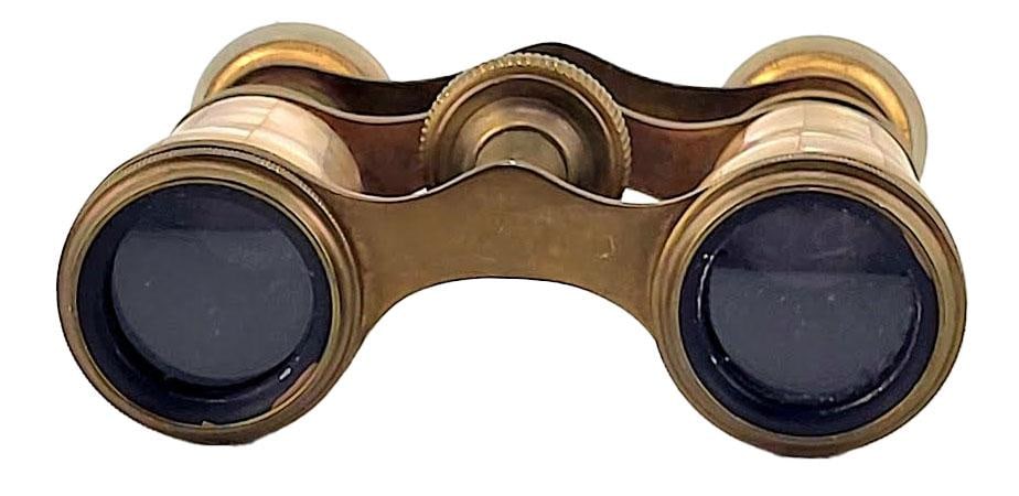Antique Chevalier Paris French Brass and Mother-of-Pearl Opera Glasses - 4