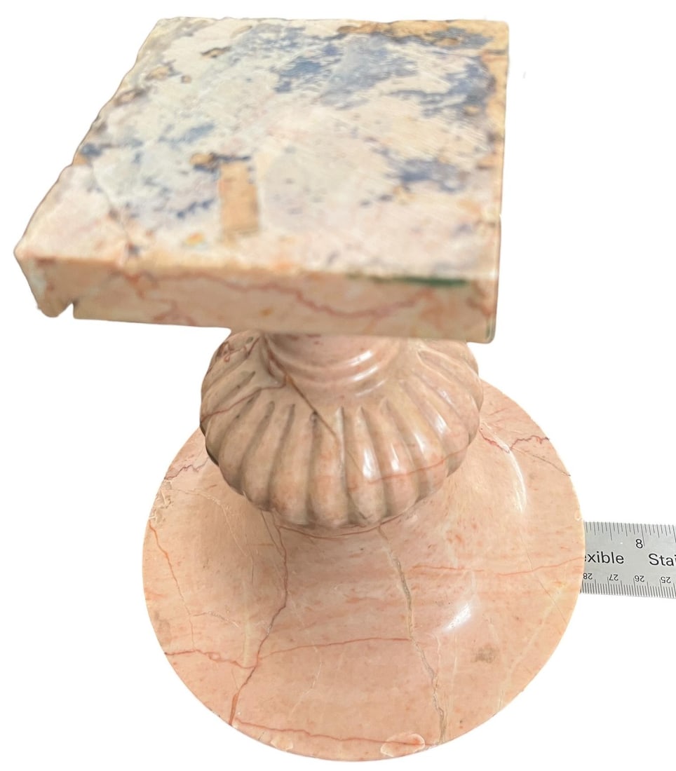Vintage Carved Pink Marble Urn Jardiniere Vessel - 7
