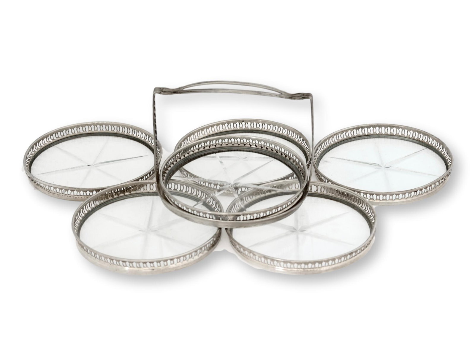 Sterling & Cut Crystal Coaster Set - 2
