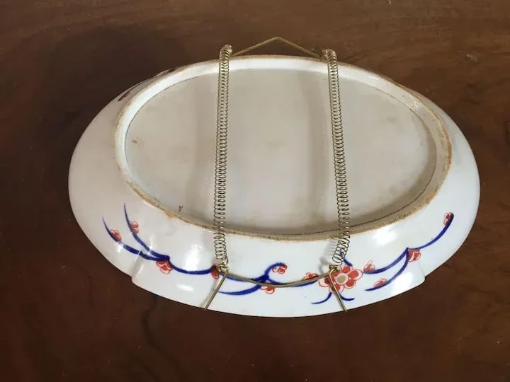 1810 Coalport Porcelain Rock & Tree Imari Oval Dessert Dish Plate - 6