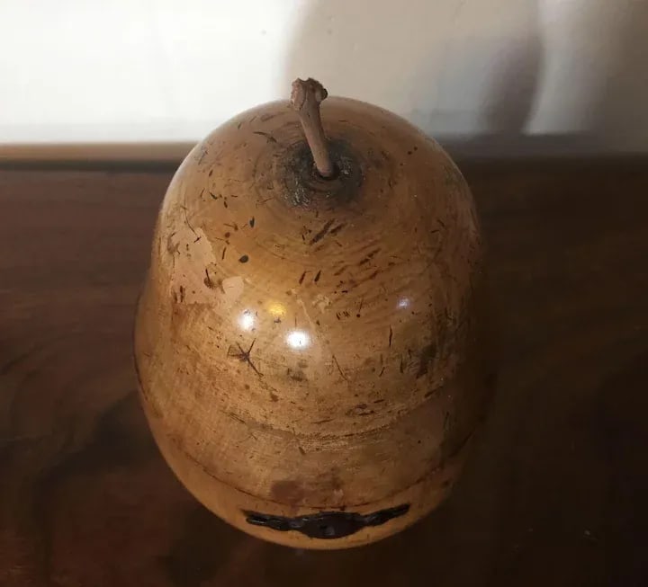 Antique 18th Century English George III Pear Form Carved Wood Tea Caddy Box - 7