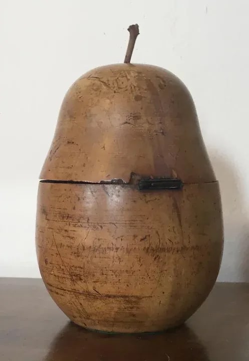 Antique 18th Century English George III Pear Form Carved Wood Tea Caddy Box - 8