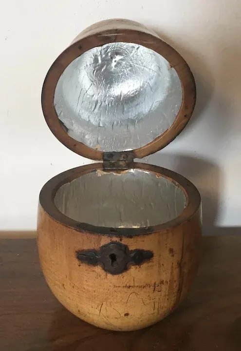 Antique 18th Century English George III Pear Form Carved Wood Tea Caddy Box - 9