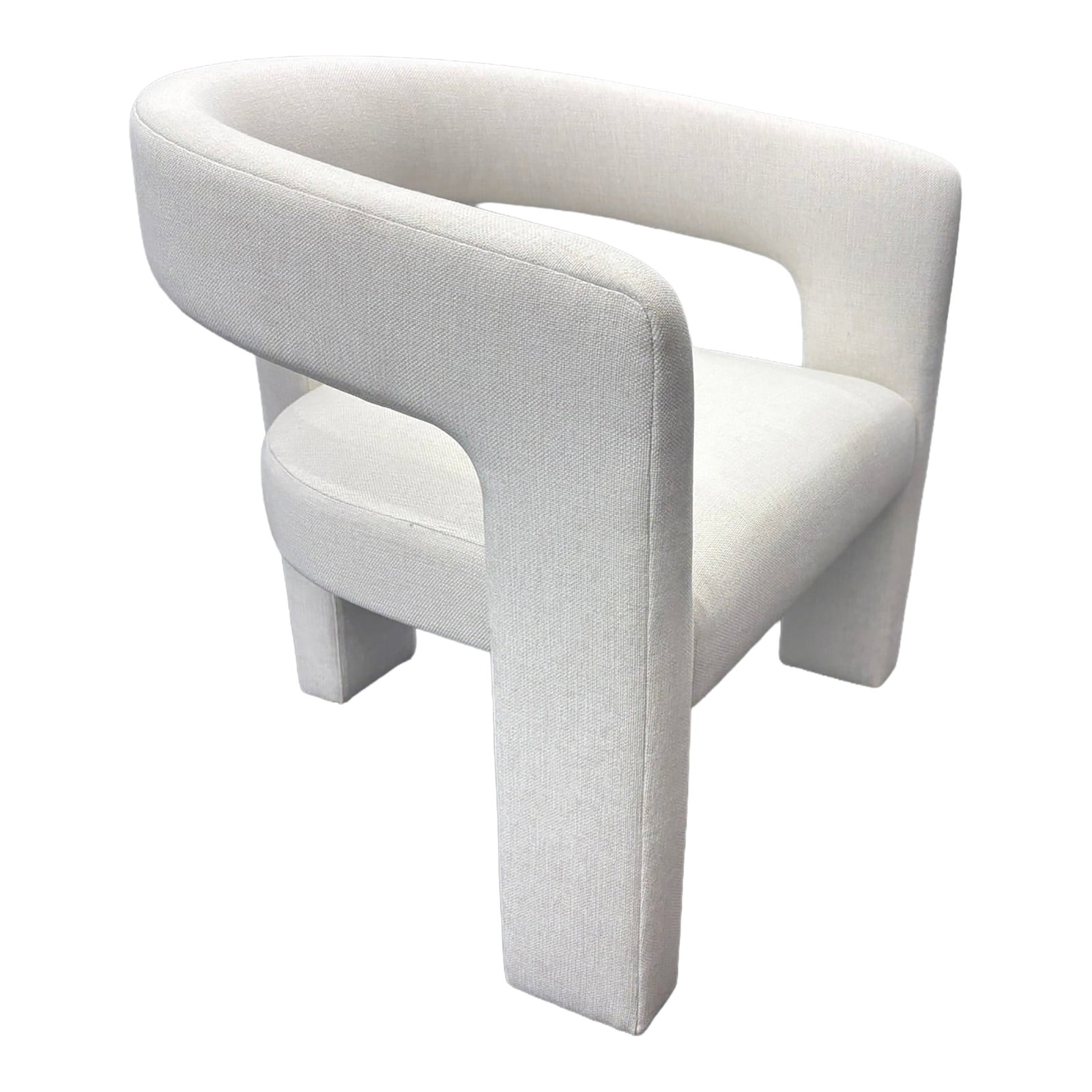 Rh Ines Open-Back Lounge Chair: RH Ines Open-Back Lounge Chair Performance Classic Basket Weave | Natural | Van Thiels Design Staging Use | Excellent Condition | Manufactured Late 2024 ------------ ARCHITECTURAL FORM, SCULPTURAL