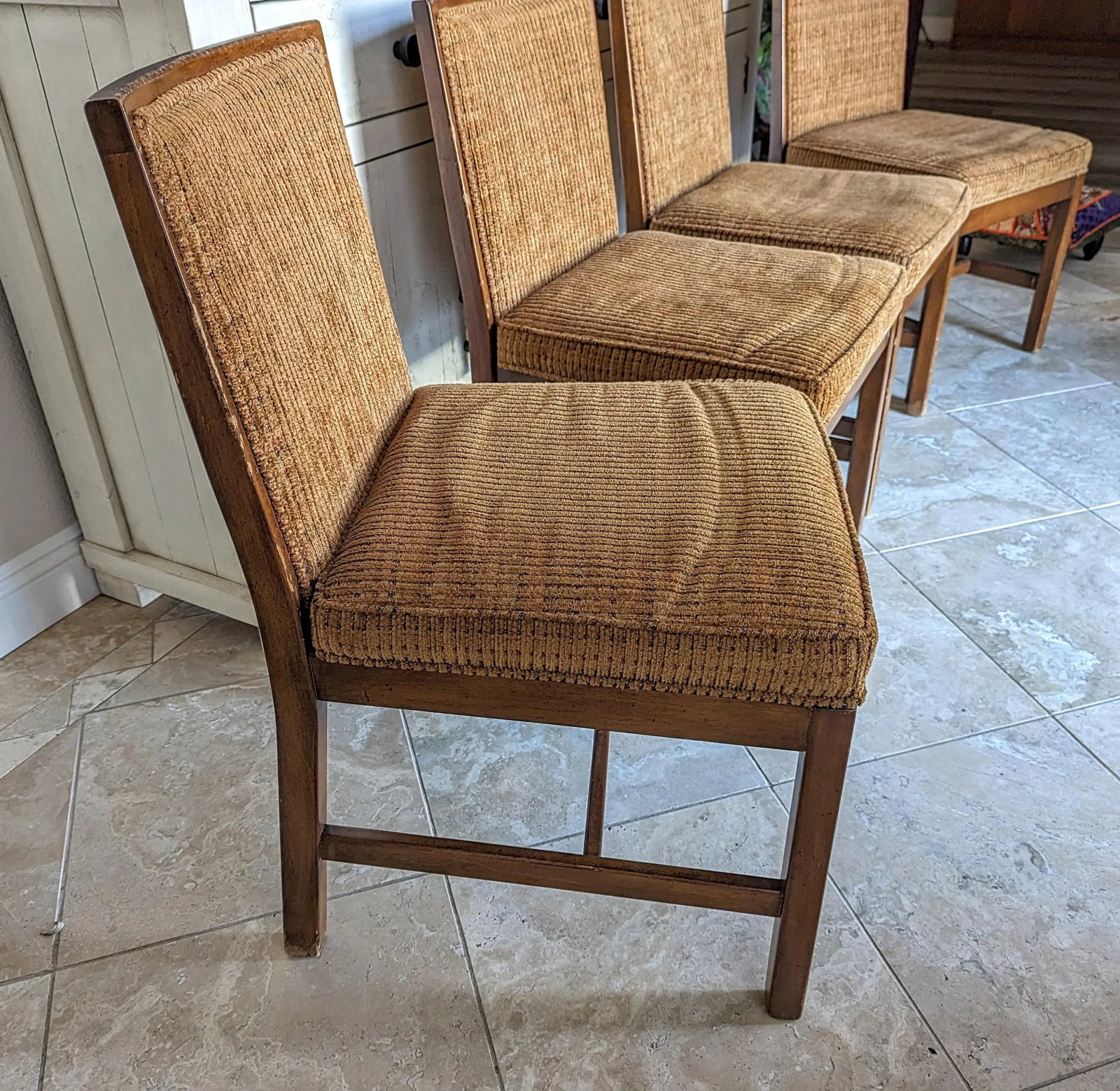 4 Mid-Century Lane Side Chairs With Multi Color Chenille - 2