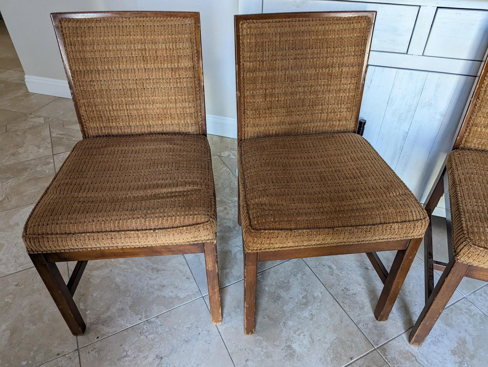 4 Mid-Century Lane Side Chairs With Multi Color Chenille - 3