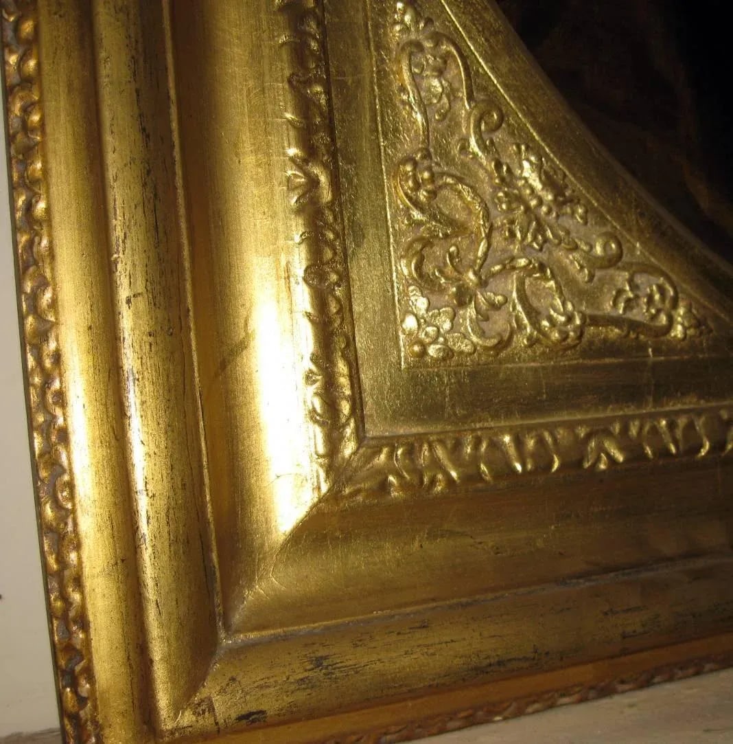18th century Portrait of Lady Oil on Canvas in Giltwood Frame - 4