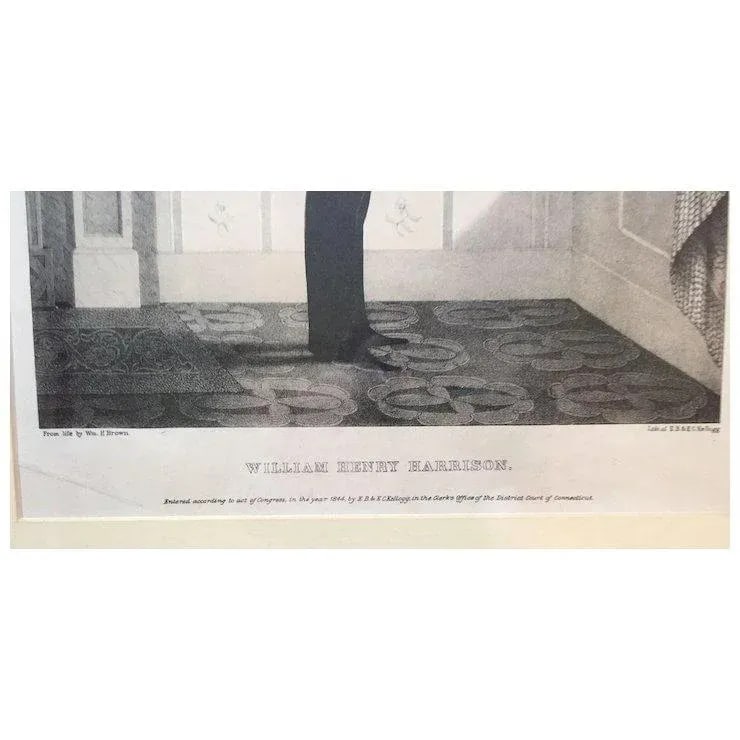 William Brown Kellogg Framed Silhouette Print of Us President William Henry Harrison - 2