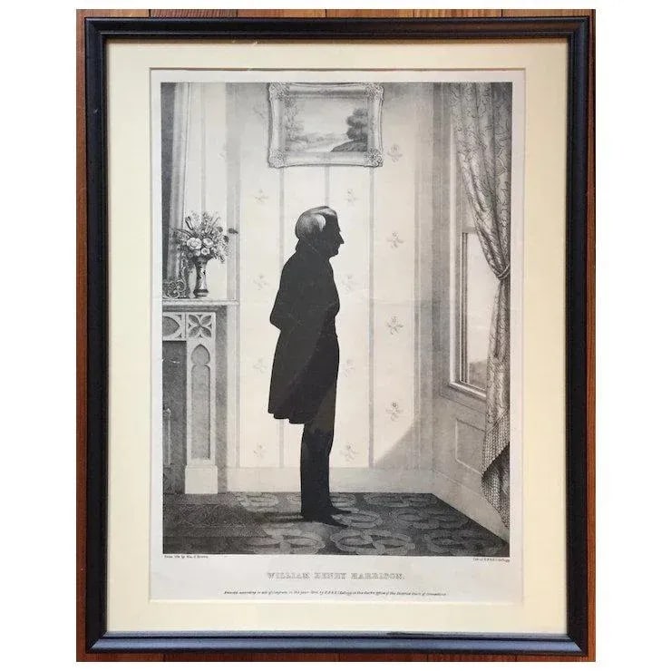 William Brown Kellogg Framed Silhouette Print of Us President William Henry Harrison - 3
