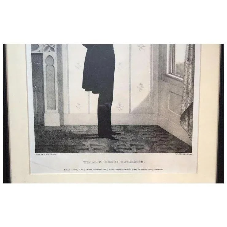 William Brown Kellogg Framed Silhouette Print of Us President William Henry Harrison - 4