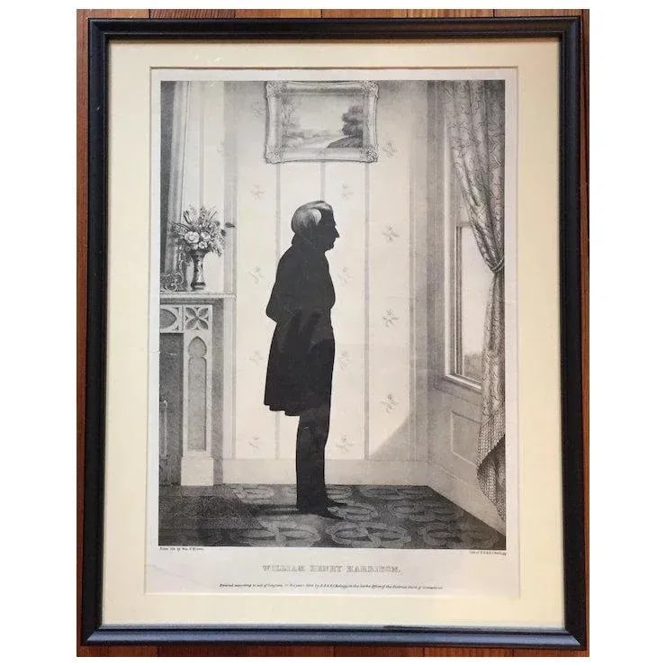 William Brown Kellogg Framed Silhouette Print of Us President William Henry Harrison - 5