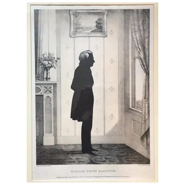 William Brown Kellogg Framed Silhouette Print of Us President William Henry Harrison - 6