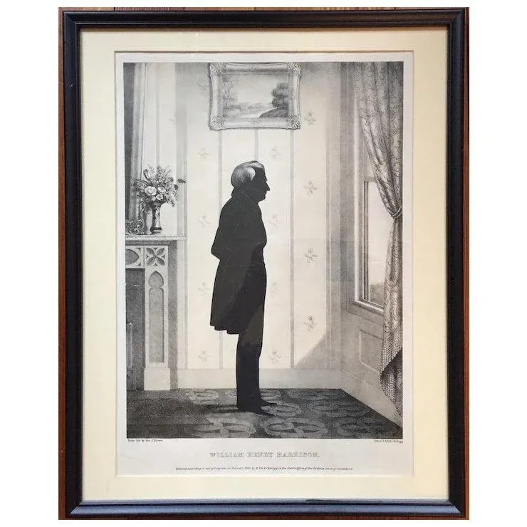 William Brown Kellogg Framed Silhouette Print of Us President William Henry Harrison - 7