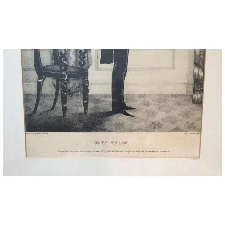 William Brown Kellogg Framed Silhouette Print of Us President John Tyler - 4