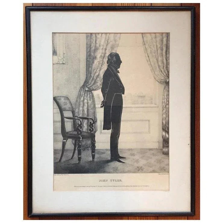 William Brown Kellogg Framed Silhouette Print of Us President John Tyler - 5