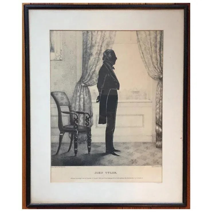 William Brown Kellogg Framed Silhouette Print of Us President John Tyler - 6