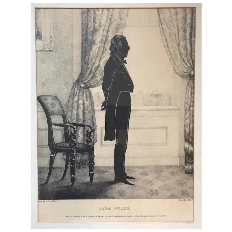 William Brown Kellogg Framed Silhouette Print of Us President John Tyler - 7
