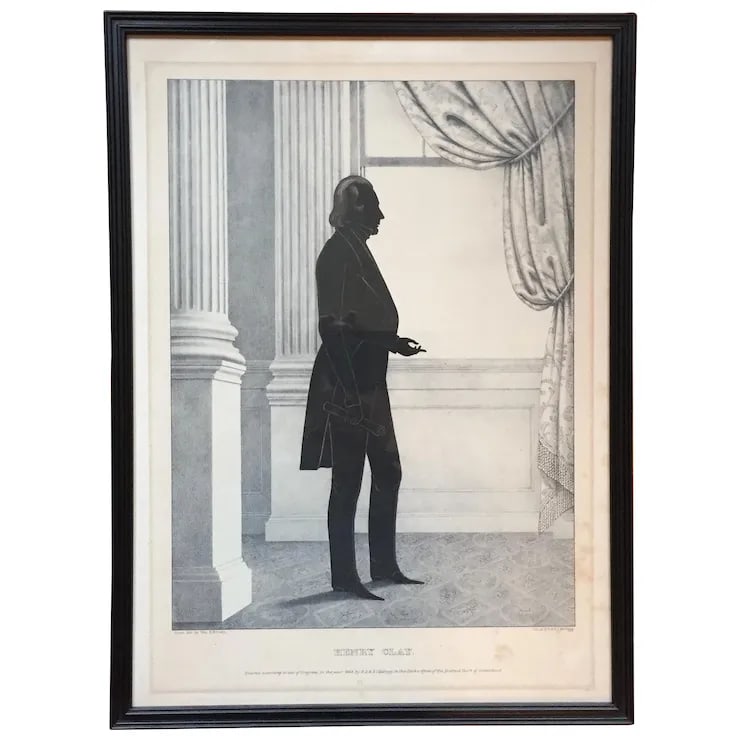 William Brown Kellogg Framed Silhouette Print of Us Senator Henry Clay - 6