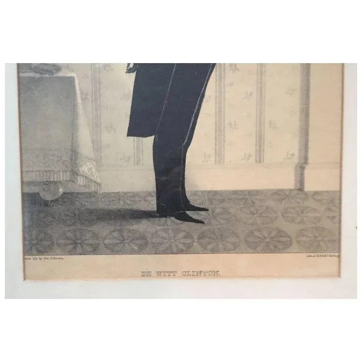 William Brown Kellogg Framed Silhouette Print of De Witt Clinton u.s. Senator & Governor of New York - 2