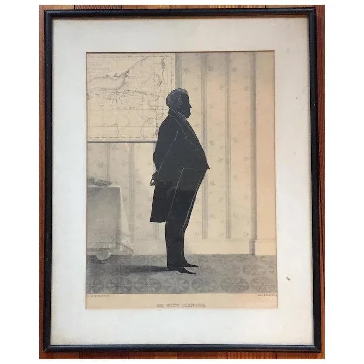 William Brown Kellogg Framed Silhouette Print of De Witt Clinton u.s. Senator & Governor of New York - 5
