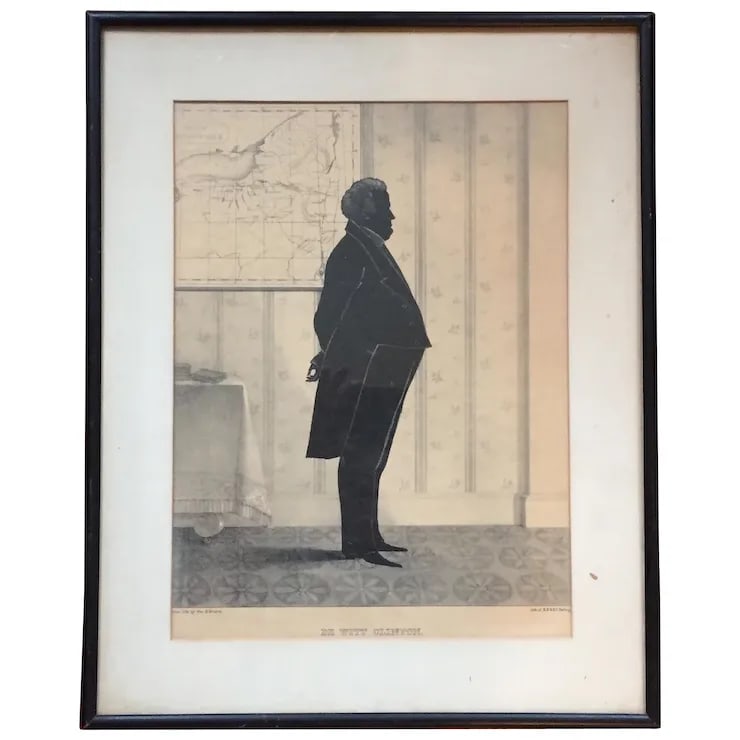 William Brown Kellogg Framed Silhouette Print of De Witt Clinton u.s. Senator & Governor of New York - 6