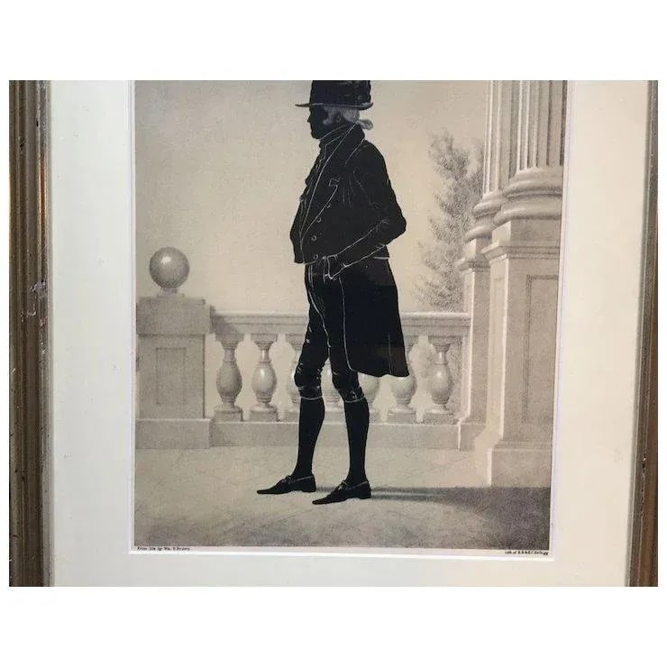 William Brown Kellogg Framed Silhouette Print of Us Supreme Court Justice John Marshall in Silver Gi - 3