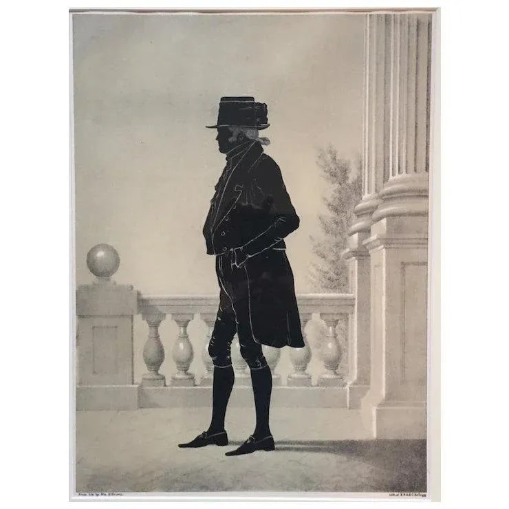 William Brown Kellogg Framed Silhouette Print of Us Supreme Court Justice John Marshall in Silver Gi - 6