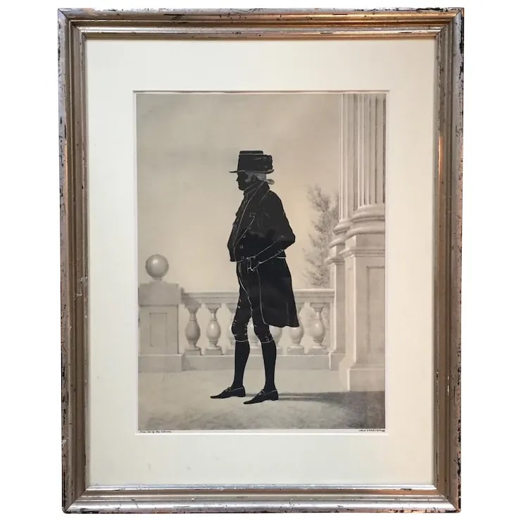 William Brown Kellogg Framed Silhouette Print of Us Supreme Court Justice John Marshall in Silver Gi - 9