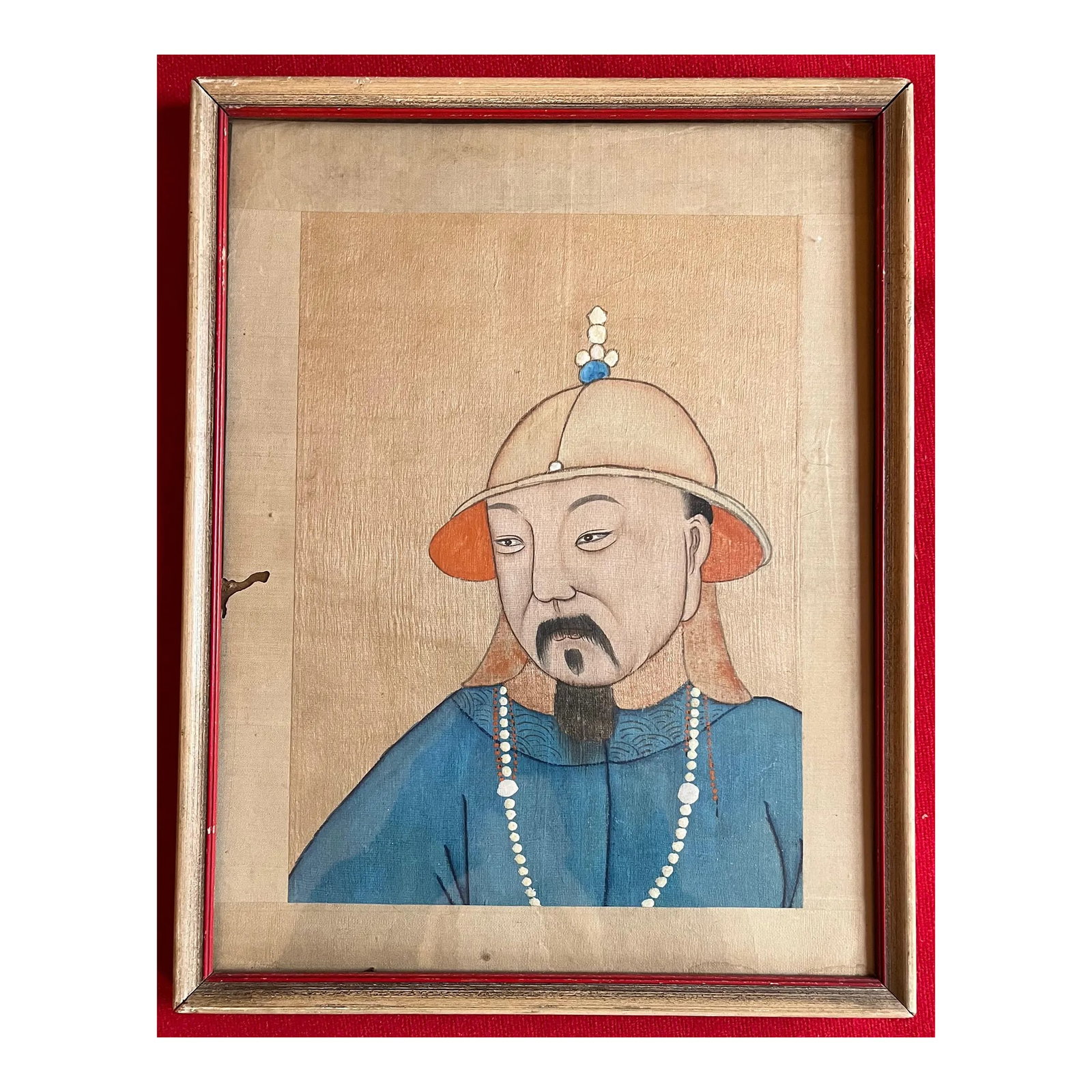 Antique 19th Century Chinese Painting on Silk Portrait of a Gentleman (1 of 7)