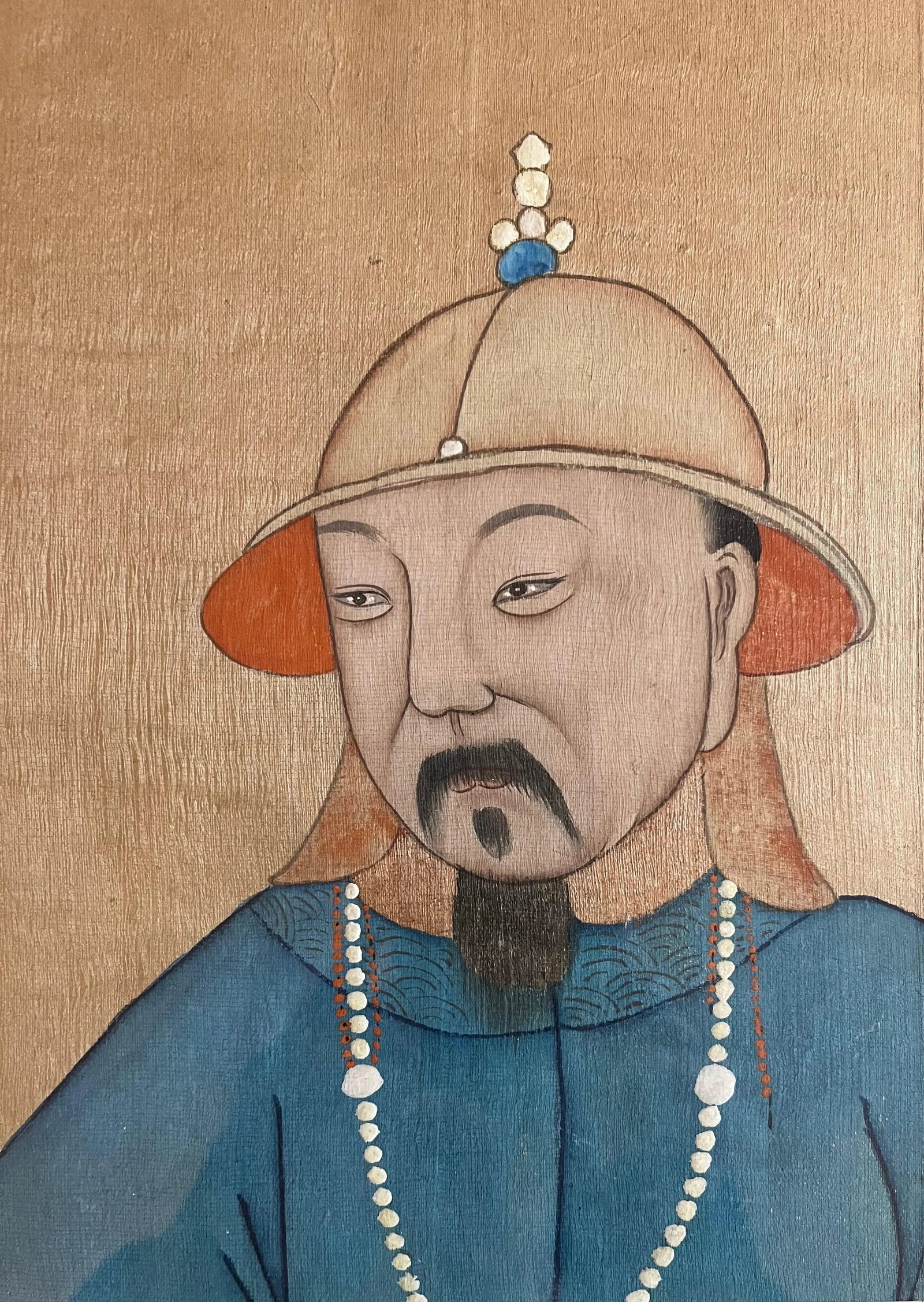 Antique 19th Century Chinese Painting on Silk Portrait of a Gentleman - 2