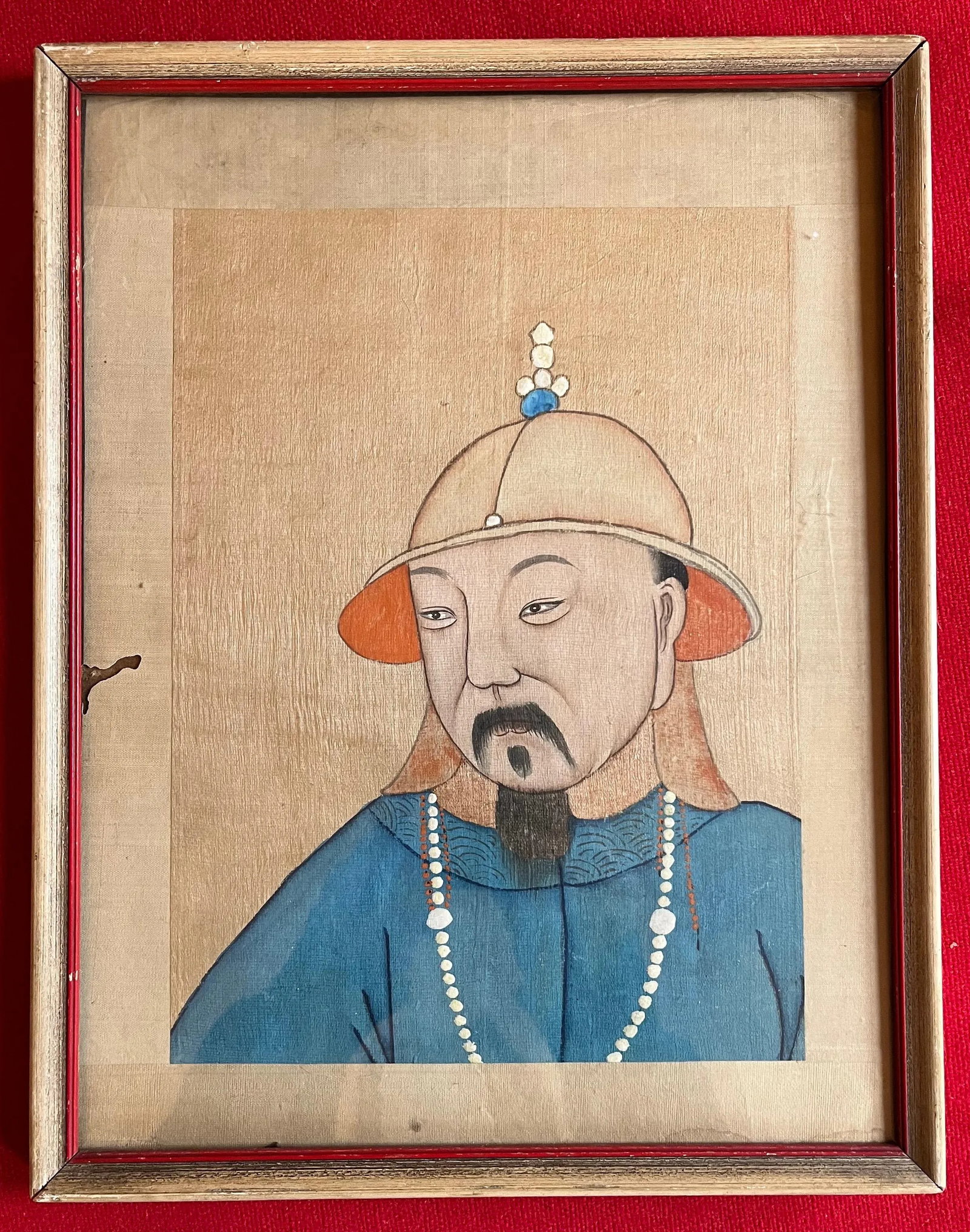 Antique 19th Century Chinese Painting on Silk Portrait of a Gentleman - 4
