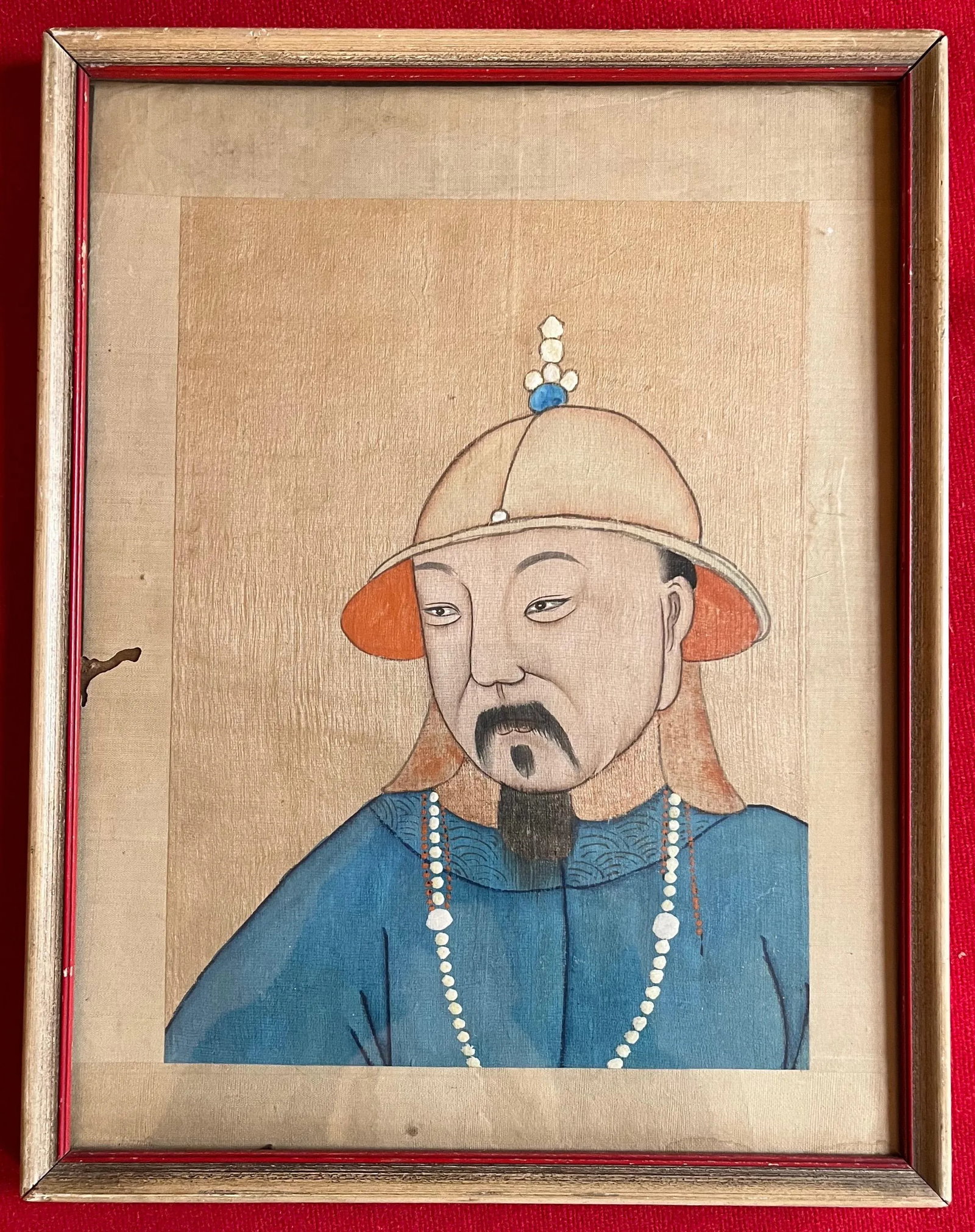 Antique 19th Century Chinese Painting on Silk Portrait of a Gentleman - 7