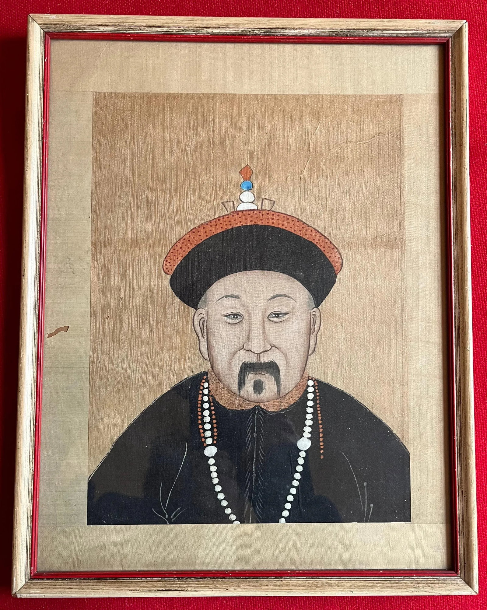 Antique 19th Century Chinese Painting on Silk Portrait of a Gentleman - 3