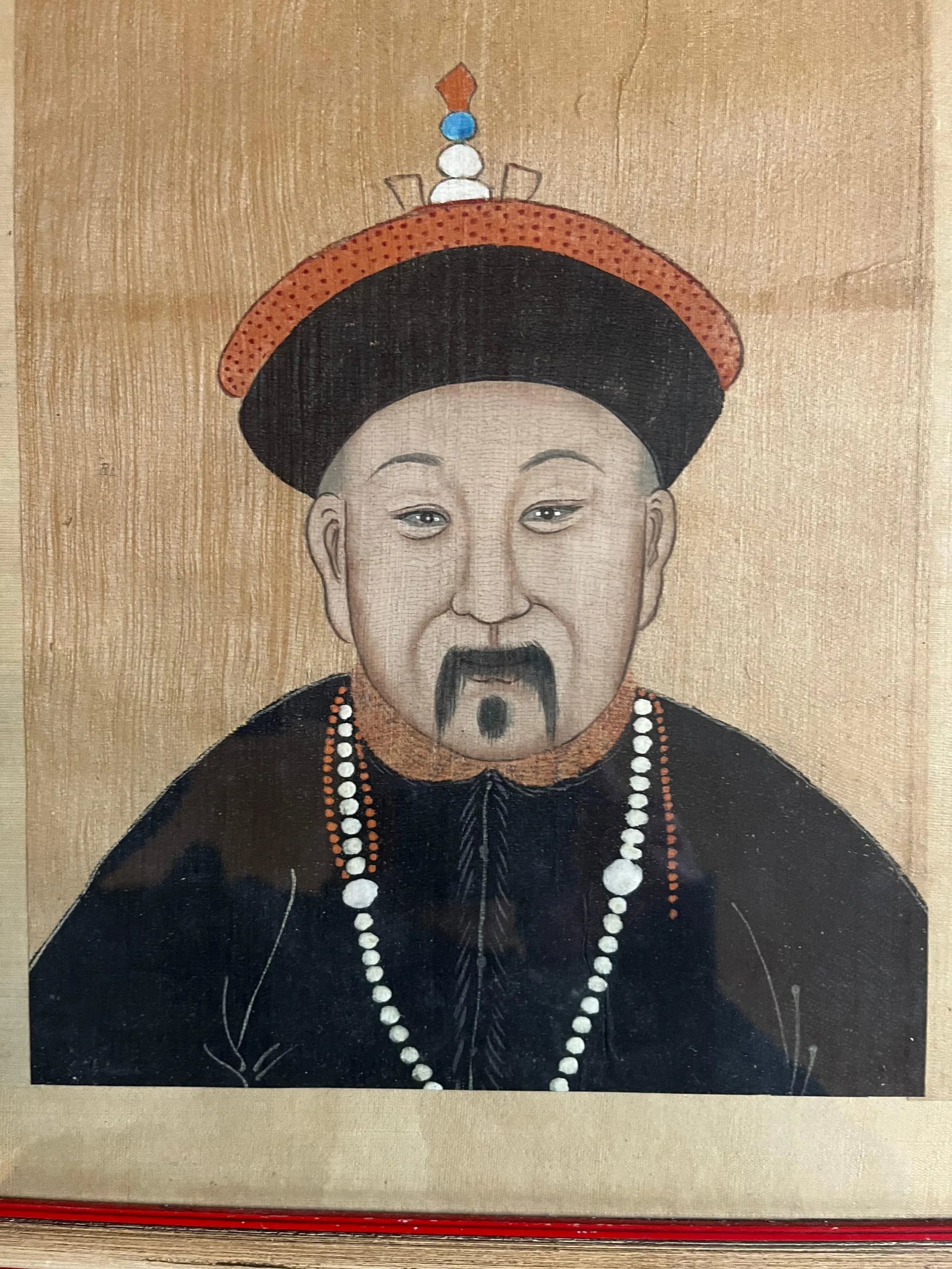 Antique 19th Century Chinese Painting on Silk Portrait of a Gentleman - 4