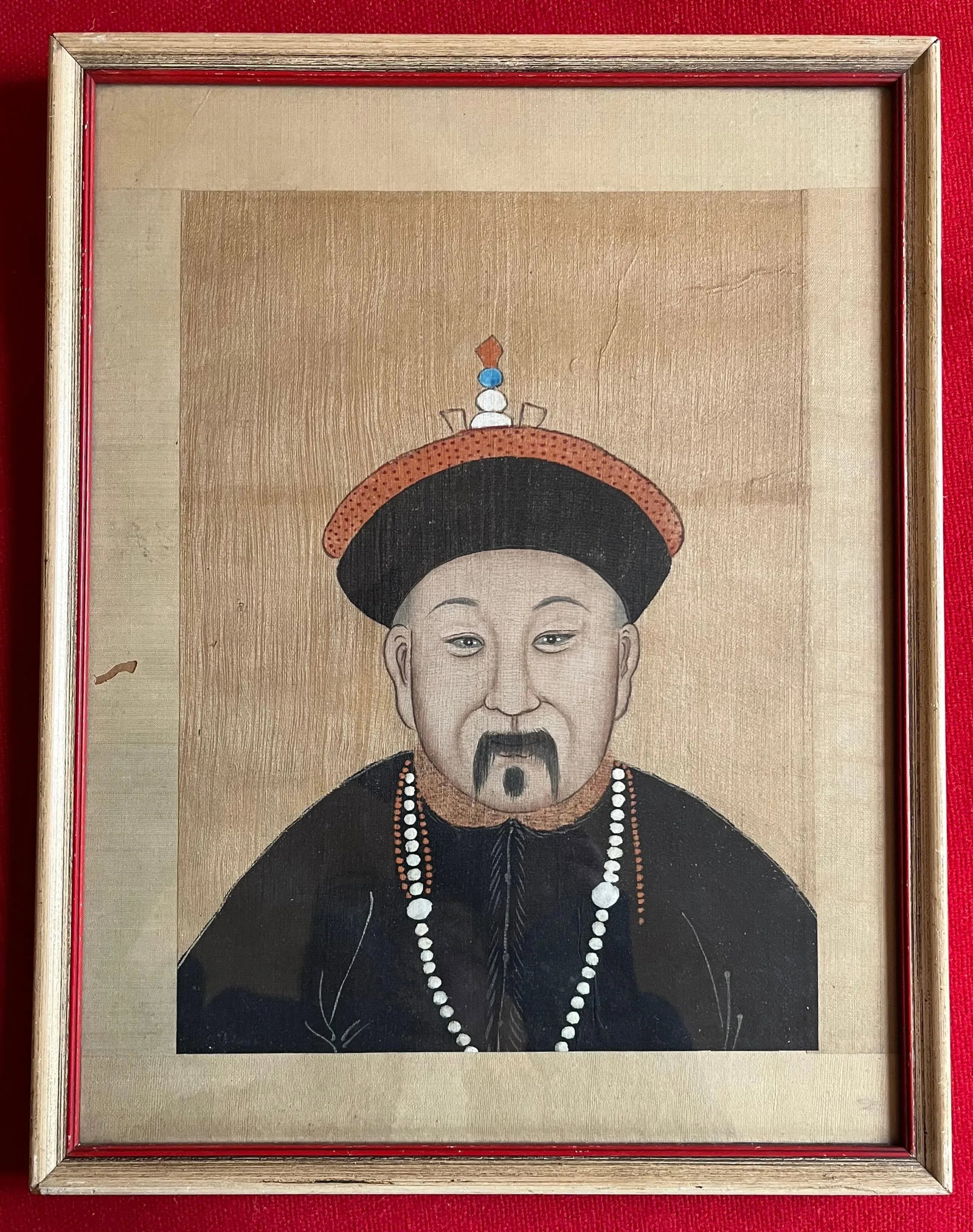 Antique 19th Century Chinese Painting on Silk Portrait of a Gentleman - 6