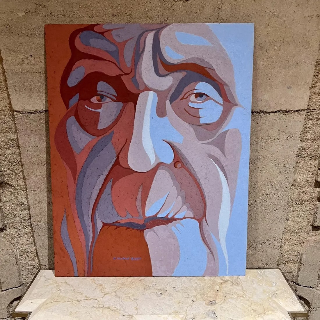 1978 Modern Fauvist Portrait Old Man Artist Hovland - 11