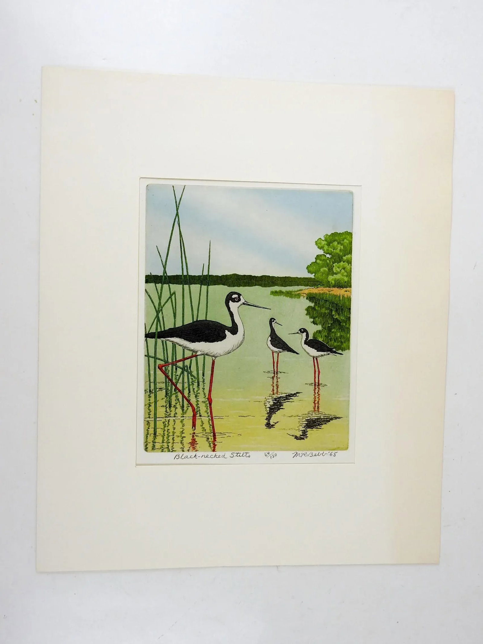 Vintage 1965 Maurie Bebb Shore Bird Aquatint Etching - 3