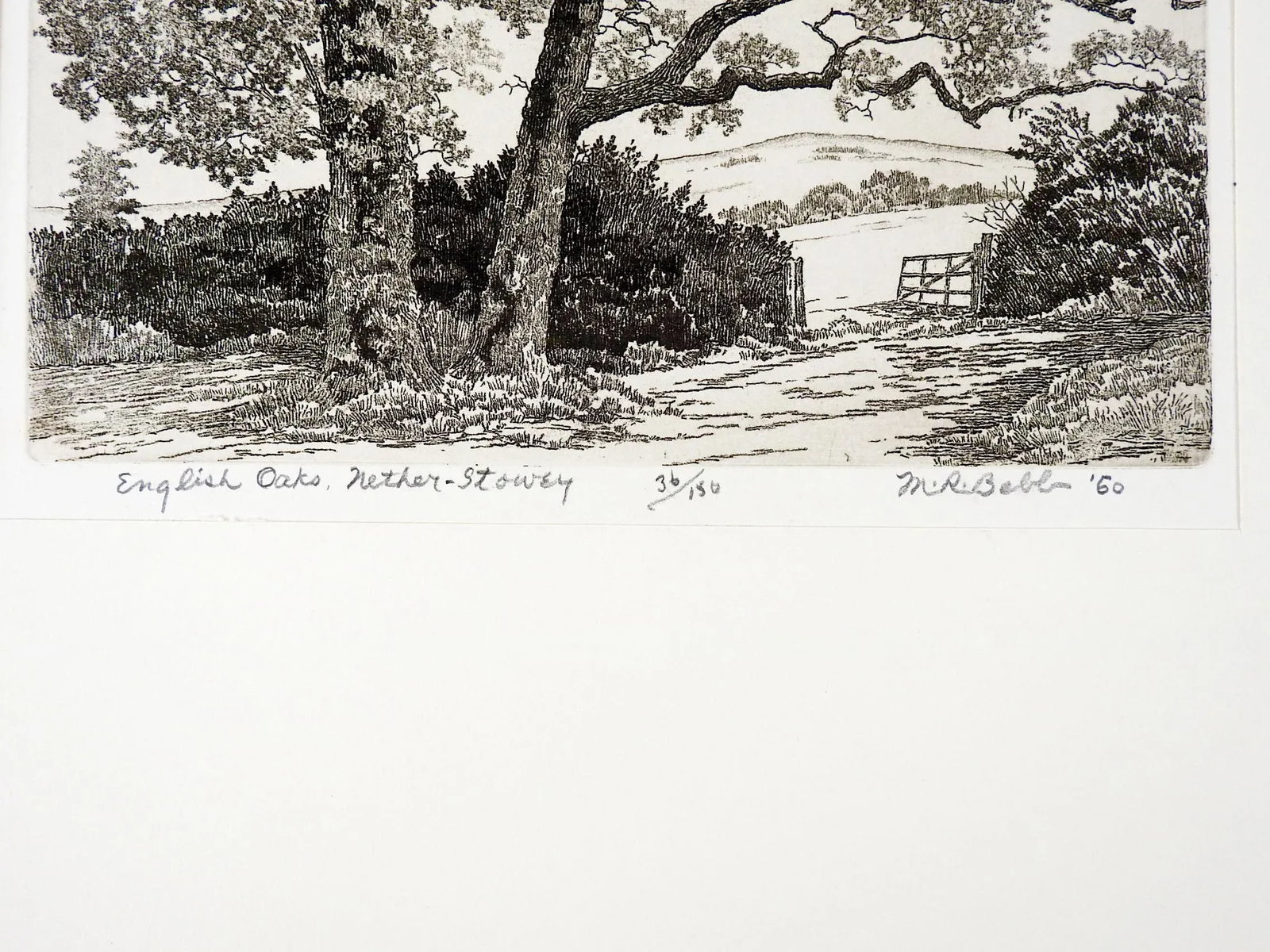 Vintage 1960 Maurice Bebb English Oaks Aquatint Etching - 2