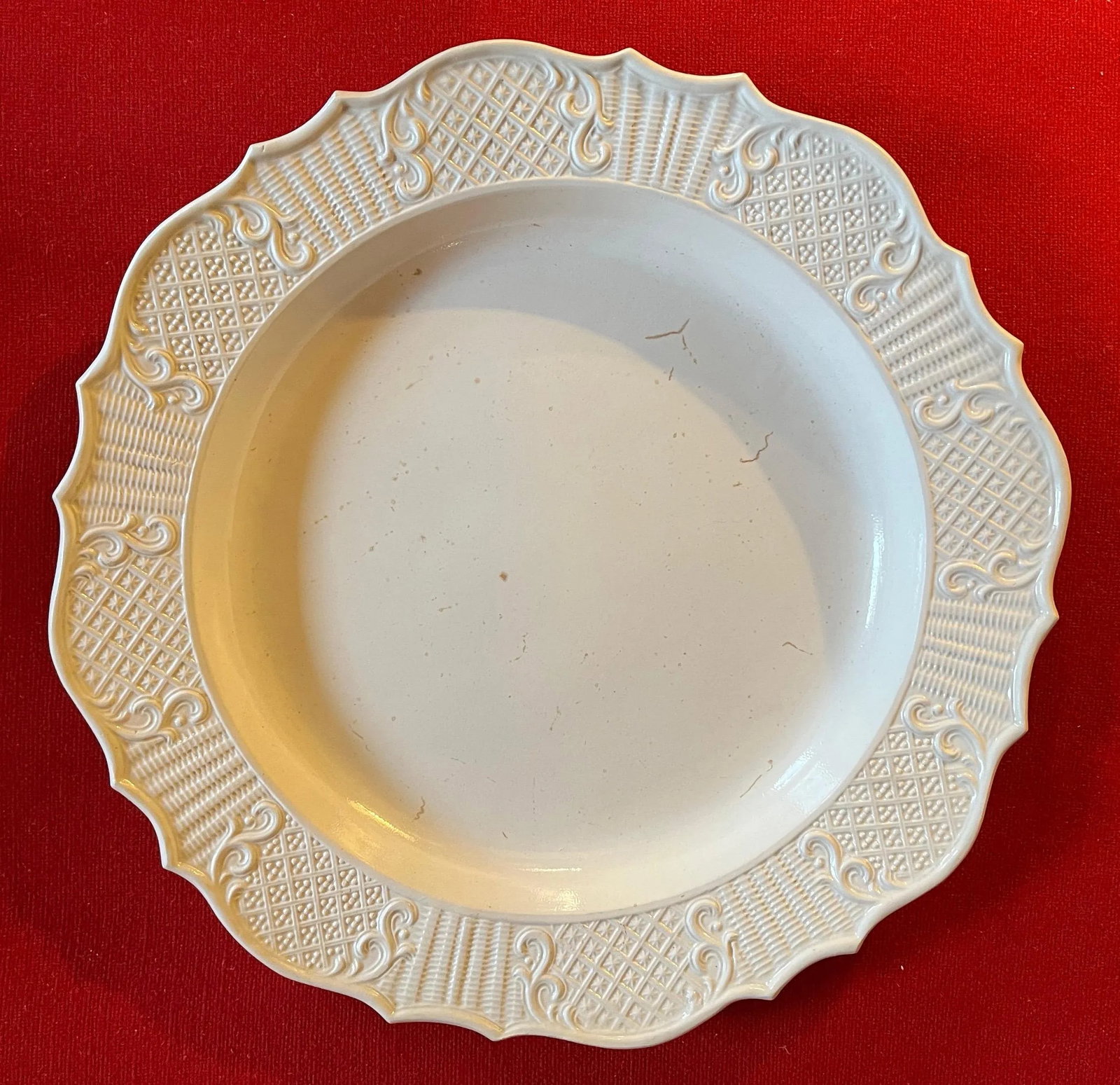 Antique 18th Century English George III Salt Glaze Round Charger Platter or Meat Plate - 4