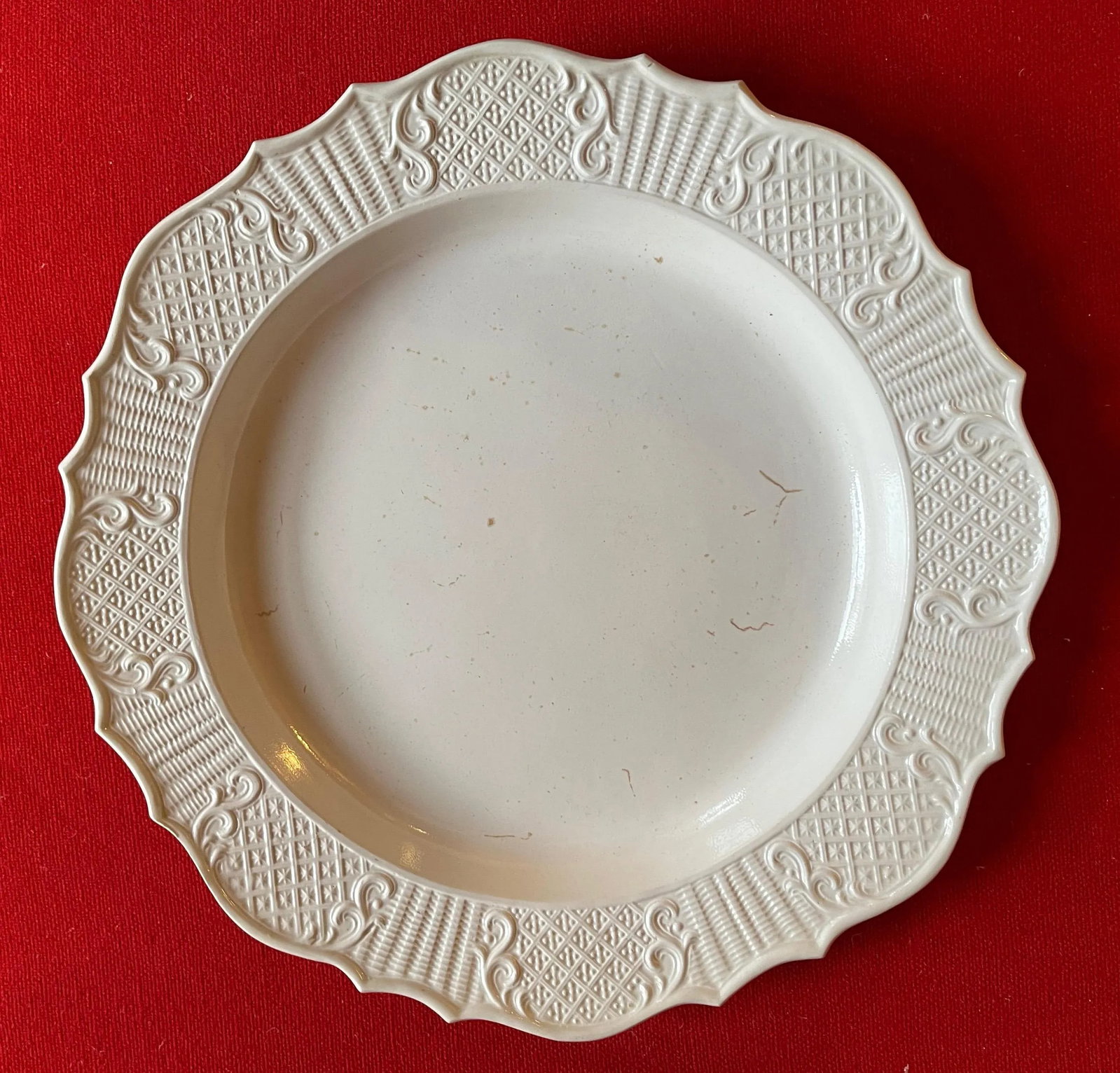 Antique 18th Century English George III Salt Glaze Round Charger Platter or Meat Plate - 5