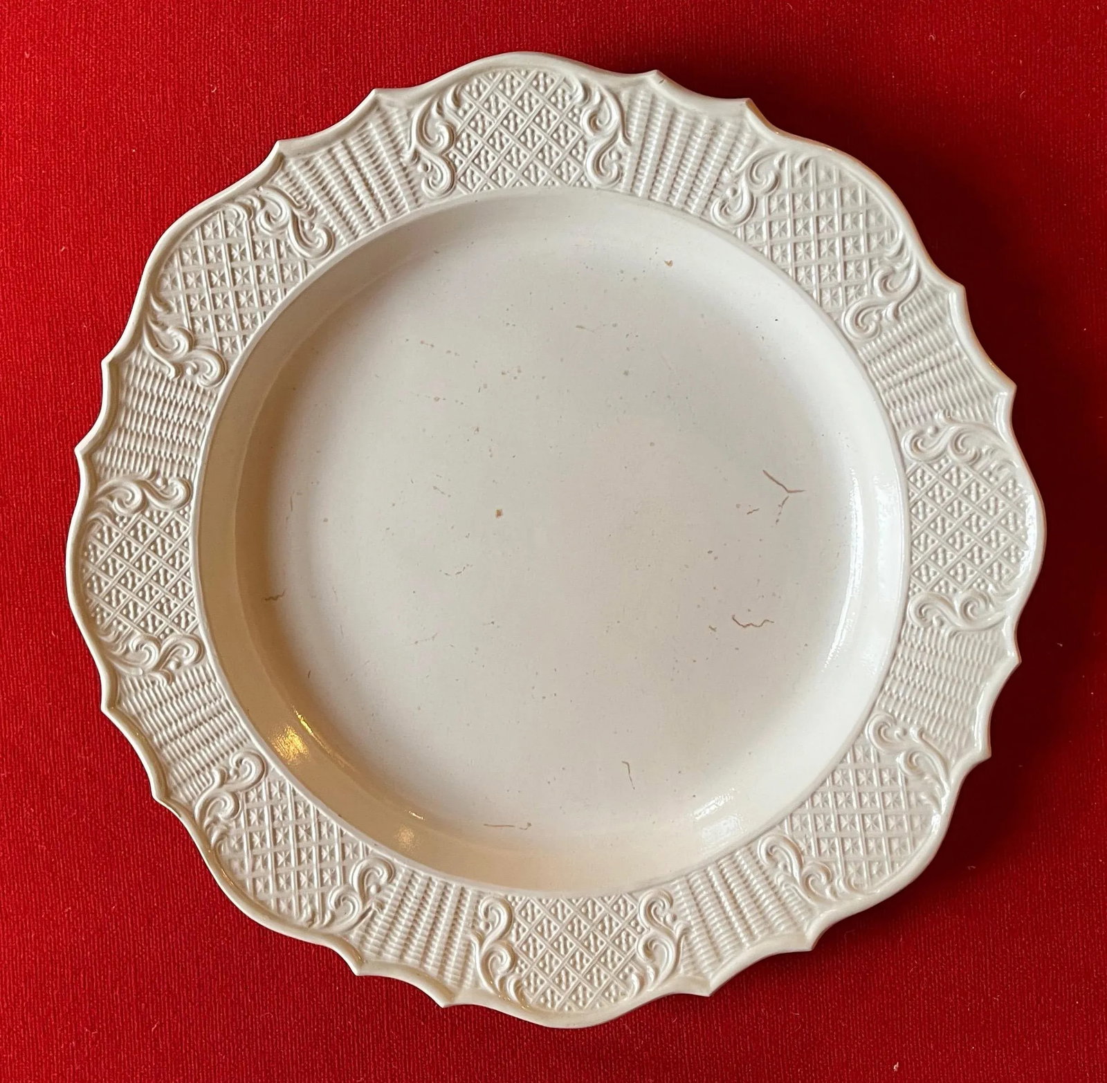 Antique 18th Century English George III Salt Glaze Round Charger Platter or Meat Plate - 7