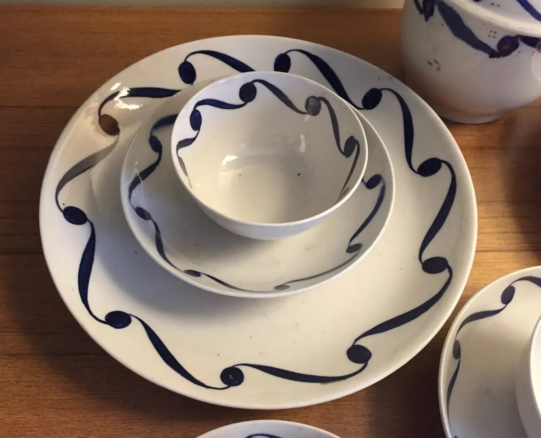Antique 18th Century English George III New Hall Porcelain Tea Service Set - 16 Pieces - 11