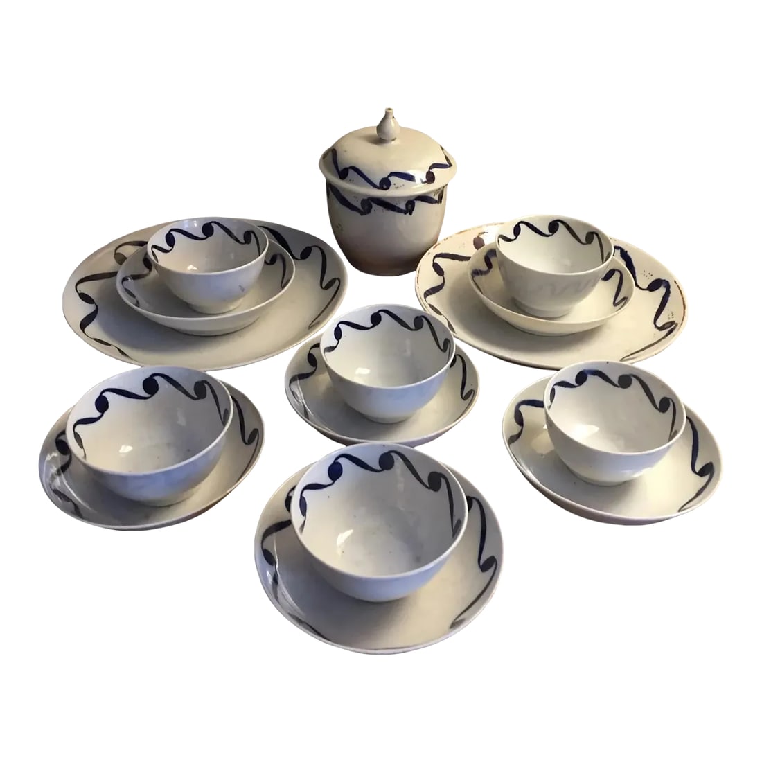 Antique 18th Century English George III New Hall Porcelain Tea Service Set - 16 Pieces (1 of 13)