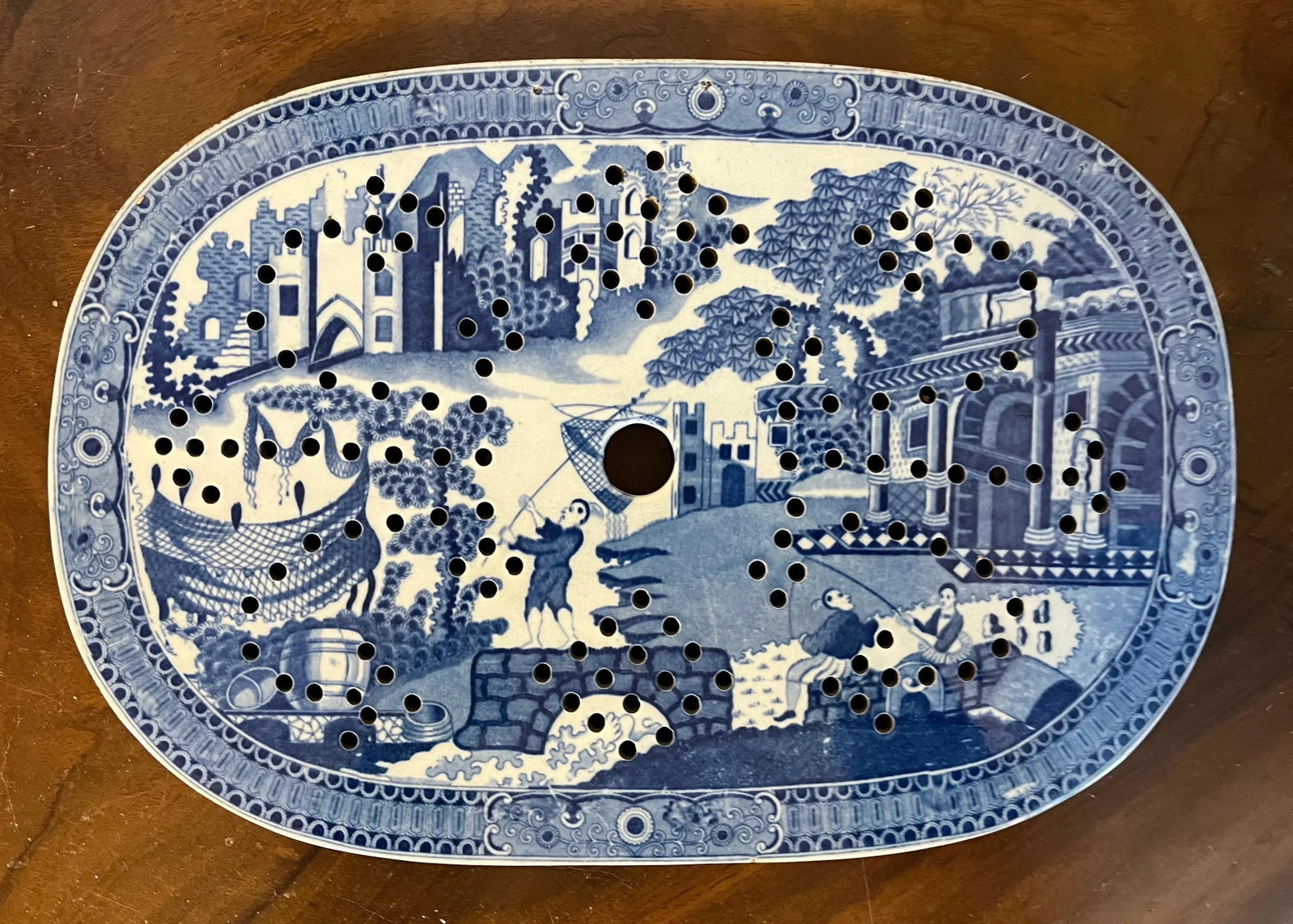 Antique Early 19th Century English Staffordshire Pearlware Blue & White Transfer Ware Mazarin Strain - 12