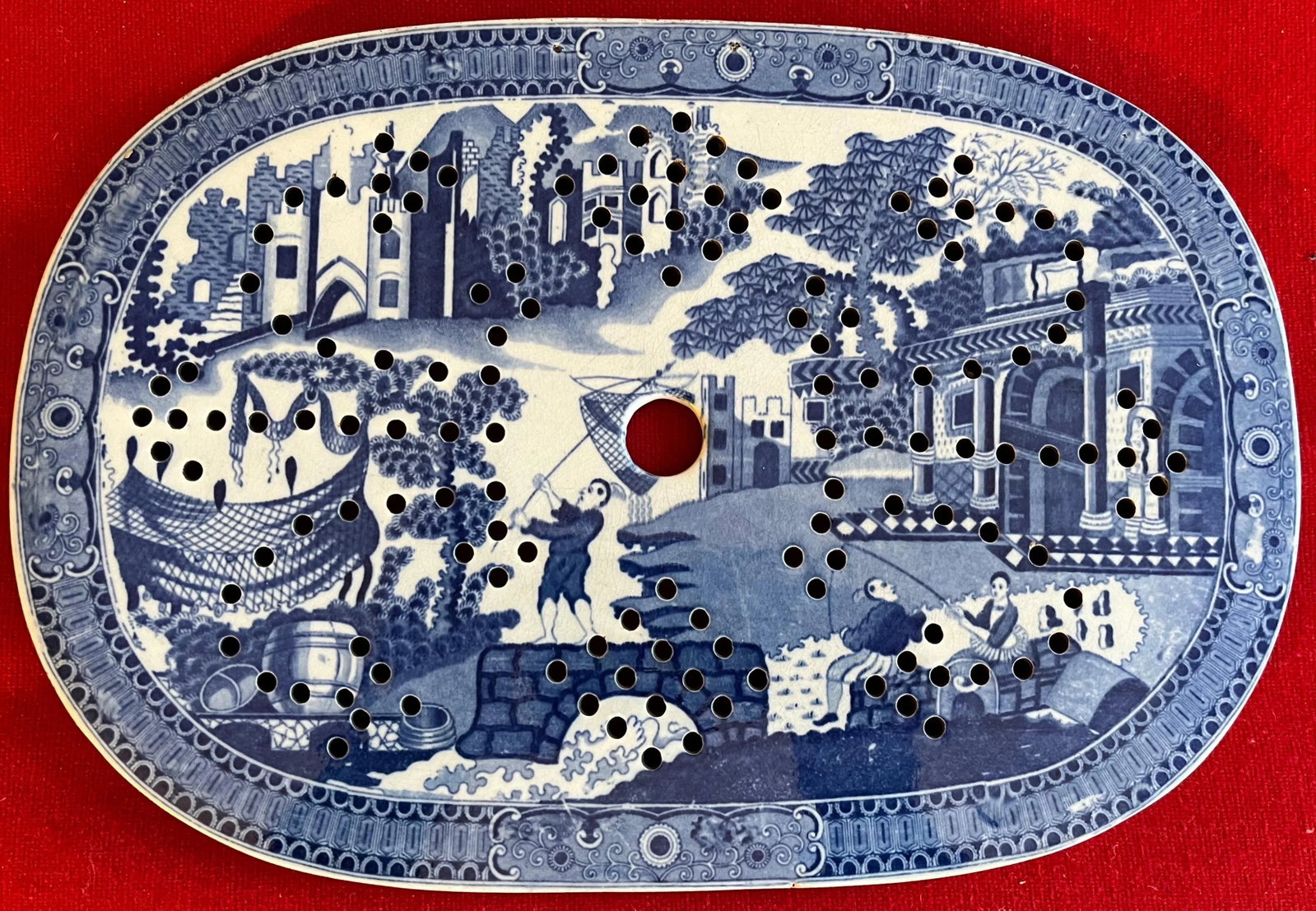 Antique Early 19th Century English Staffordshire Pearlware Blue & White Transfer Ware Mazarin Strain - 4