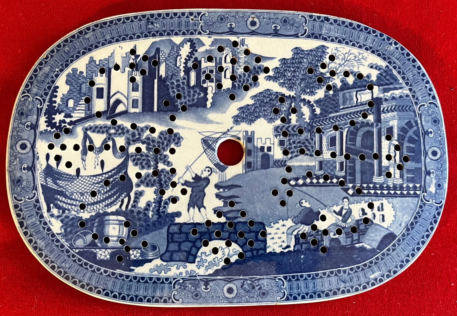 Antique Early 19th Century English Staffordshire Pearlware Blue & White Transfer Ware Mazarin Strain - 6