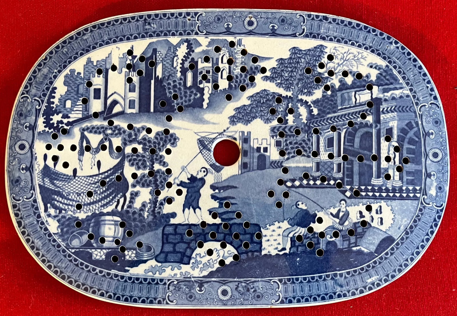 Antique Early 19th Century English Staffordshire Pearlware Blue & White Transfer Ware Mazarin Strain - 7