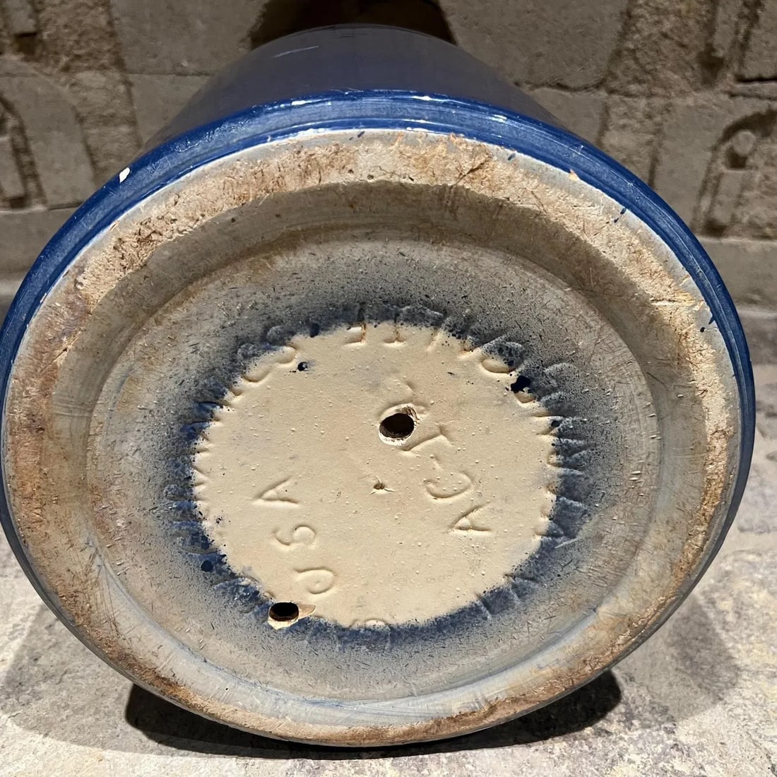 1960s Gainey Pottery Cobalt Blue Architectural Planter California - 4